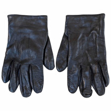 COACH mens black leather gloves size M cashmere lined wrist length