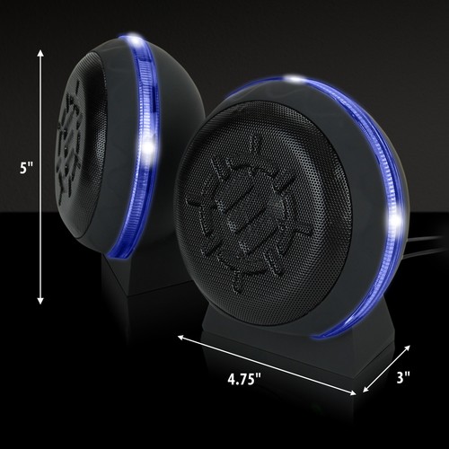 LED Gaming Speakers with In-Line Volume Control & Powerful 5W Drivers - Afbeelding 3 van 9