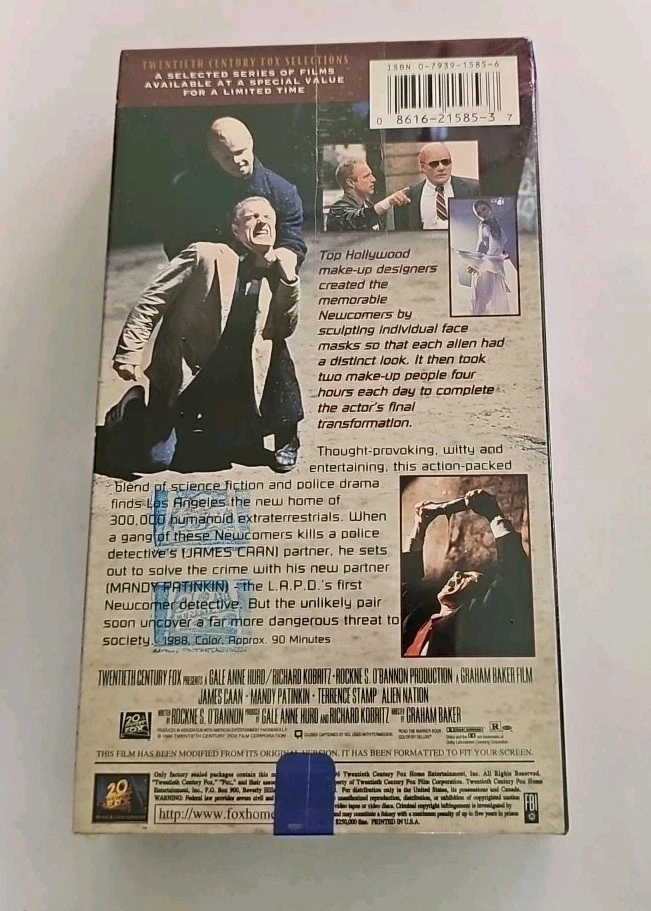 Alien Nation VHS SEALED Watermarks CBS Fox James Caan Terence Stamp VTG  — 第 4/4 张图片