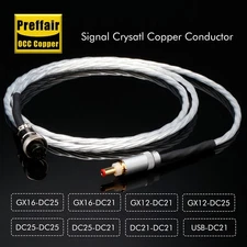 Preffair GX to DC Gold Plated Plug Power Cable OCC Copper Wire