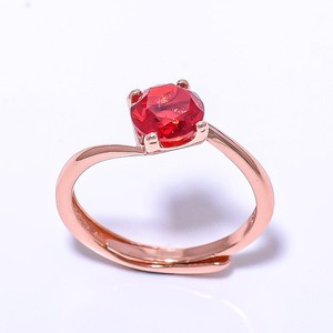 Authentic Garnet Gemstone Rose Gold Plated Ring Size Adst (8_2)