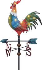 TERESA'S COLLECTIONS Wetterhahn Windfahne,Metall-Hahn Wind Vane 86Cm,Bunt Hahn-W