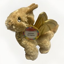 Melissa Doug SOFT SHINY GOLD LUSTER DRAGON 9" Plush STUFFED ANIMAL TOY