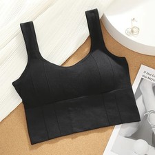 Women Seamless Sports Bra Breathable Anti Sweat Push Up Yoga Gym Workout Top