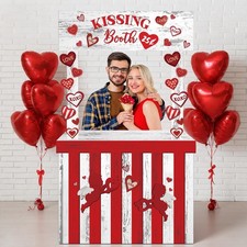 Valentines Kissing Booth 58.27 x 33.86 Inches Love Cardboard Cutout Lifesize ...