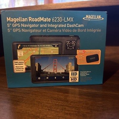 NIB Magellan Road mate 6230-LMX with 5  Navigator and Integrated Dashcam