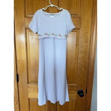 Vintage Disorderly Kids Lavender Floral Embroidered Maxi Dress Girls 10 Purple