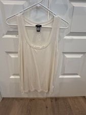 Express Women  s Relaxed Tank Top In Ivory Size Small  