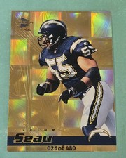 1999 Pacific Prism JUNIOR SEAU Holographic Gold #/480 San Diego Chargers #125