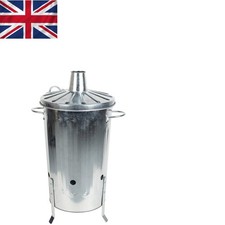 Image of Efficient 18L Garden Incinerator - Complete with Chimney and Lid for Safe Use