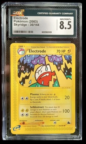 2003 Pokemon Skyridge Electrode CGC 8.5 English #36/144 Uncommon