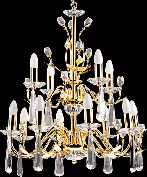 Luxus LüSter Deckenlampe Kronleuchter Deckenleuchter Crystal Gold-image