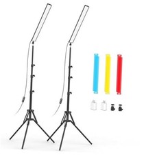 2-Pack LED Video Light Stick with 62.99'' Tripod Stand/Color Filter, 5600K
