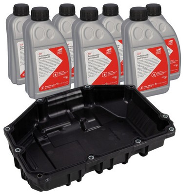 FEBI BILSTEIN Automatikgetriebeöl ATF 7 + Ölwanne für BMW F40 F45 X1 F48 X2 F39