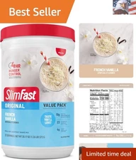 Meal Replacement Powder,  French Vanilla, Weight Loss Shake Mix, 10g of Prote...