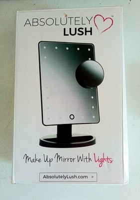 NIB Lighted Makeup Touch Control Mirror Stand Magnifying LED Tabletop Adjustable