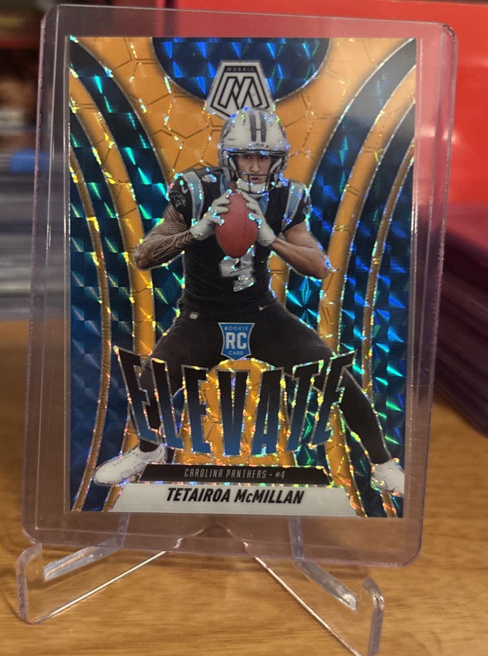 2025 Panini Mosaic - Elevate Tetairoa McMillan #6 Orange Fluorescent Mosaic...