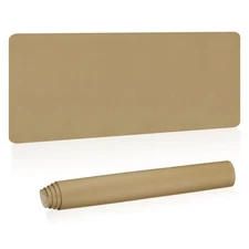 48"x17" Large Desk Mat, PU Leather Dual Side Large Desk Pad, Gold Tone