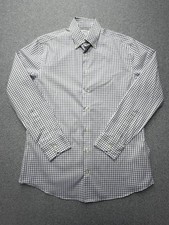 Charles Tyrwhitt Dress Shirt Mens 16 34/35 White Check Button Down Slim Non Iron