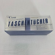 Cadari Herren Taschentucher Men's Handkerchiefs 3 Piece Set 100 Cotton White Bl