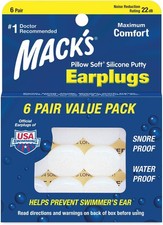 Mack's Pillow Soft Earplugs White 6 Pairs