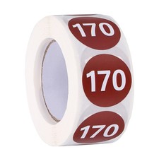 500 Pcs 1 Roll Clothing Size Stickers 170, Size Labels, Reddish brown