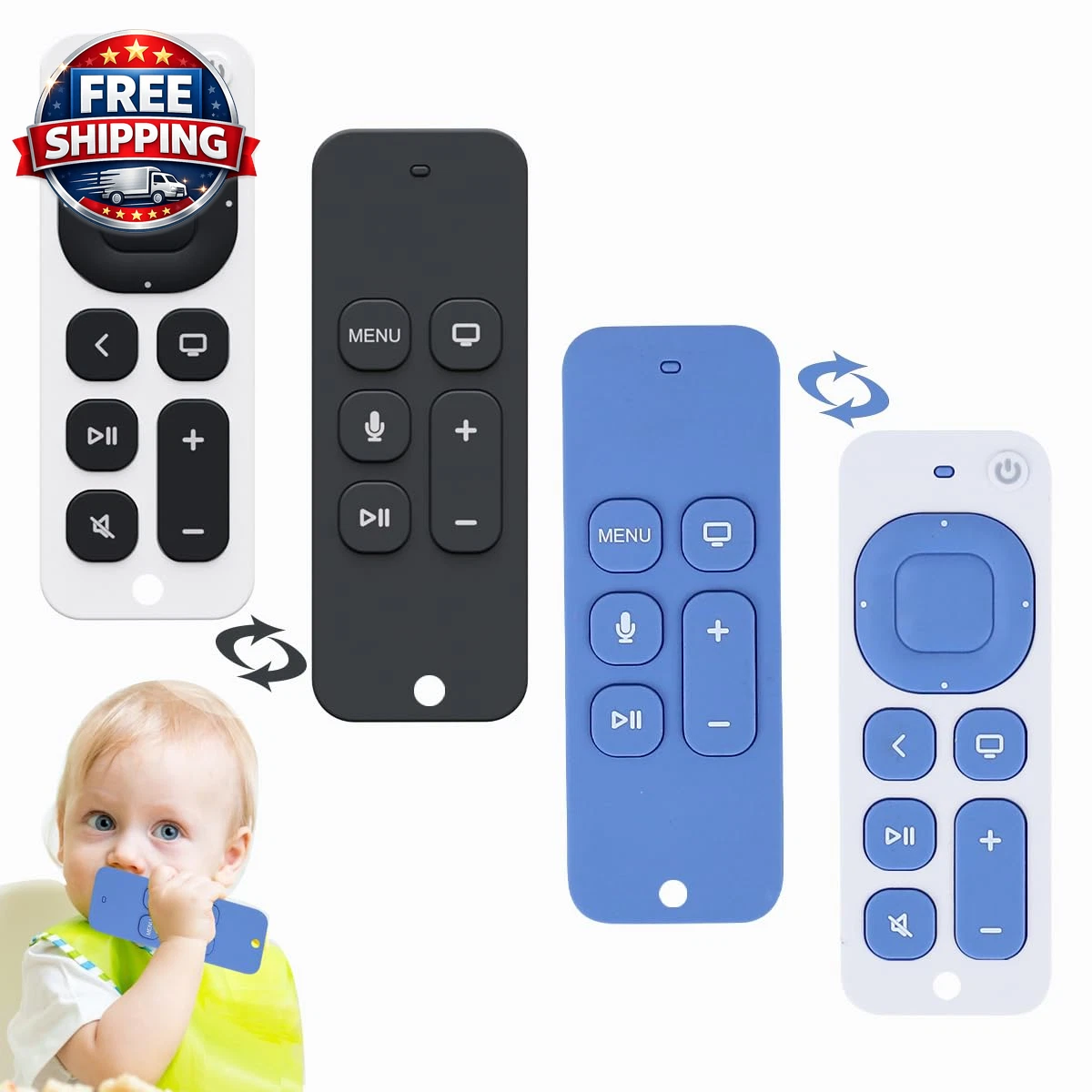 Silicone Baby Teething Toy, Small Remote Control Shape for Little Hand, Soft Che
