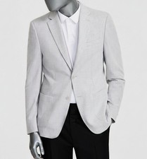 Calvin Klein Men's Gray Slim-Fit Notched-Lapel Sport Coat Jacket Size 36R