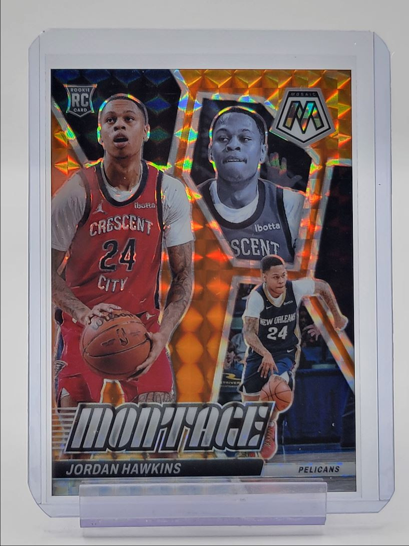 JORDAN HAWKINS 2023-24 MOSAIC MONTAGE ROOKIE ORANGE PRIZM RC /49 Q0234