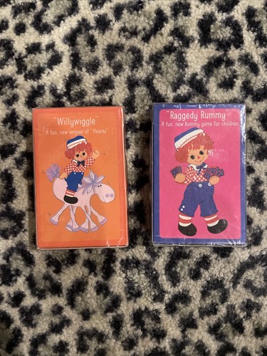 Lot Of 2- Sealed Hallmark 1975 Raggedy Ann Card Games-Rummy & Willywiggle NOS