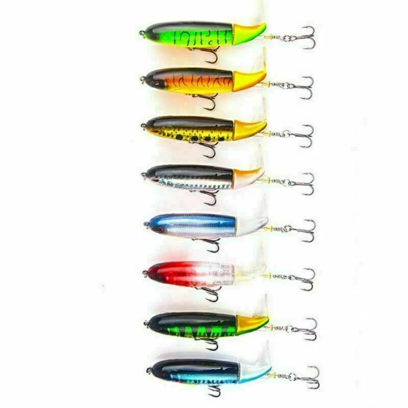 10ps Fishing Lures bait Whopper Plopper Topwater Floating Rotating Tail for Bass - Image 2 of 4