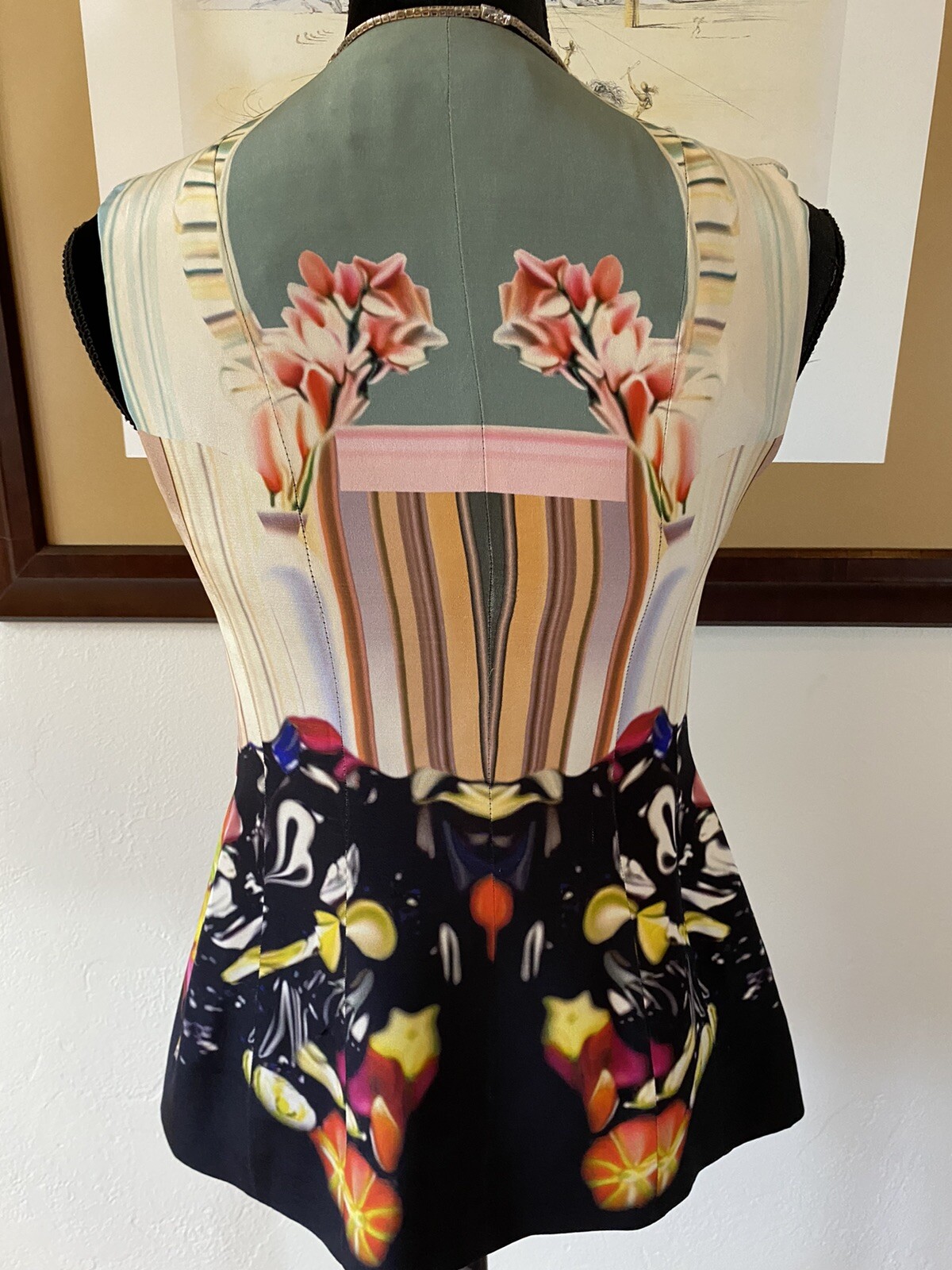 Mary Katrantzou Wearable Art Top w/ Front Zipper Clos… Gem
