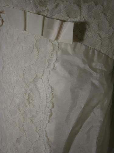 VTG BRIDAL FORMAL WEDDING GOWN 4 - 6 DRESS IVORY COLUMN SHEATH DETACH TRAIN USA - Picture 11 of 12
