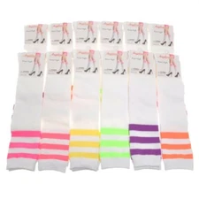 Angelina Women's Classic 12-Pair NEON Referee Knee High Crew Socks 9-11