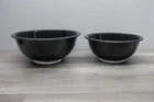PYREX GLASS BLACK NESTING MIXING BOWLS SET OF 2, #323 & #325