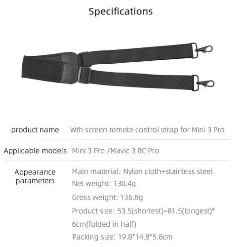 New Screen Remote Control Lanyard Strap for DJI Mini 3 Pro /Mavic 3 RC Pro - Picture 3 of 13