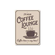 Personalized Coffee Lounge Sign Custom Shop Aluminum Metal Plaque Wall Decor