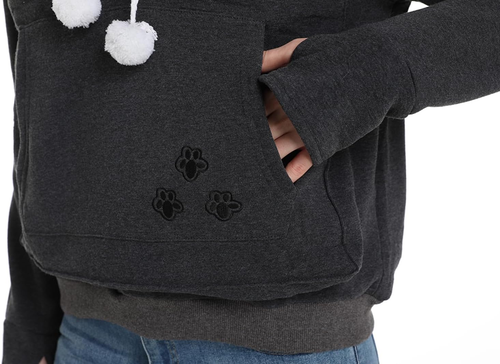 Cat Dog Pouch Hoodie Large Pet Pouch Sweatshirt Puppy Kitten Holder Carrier Pull - Picture 7 of 12