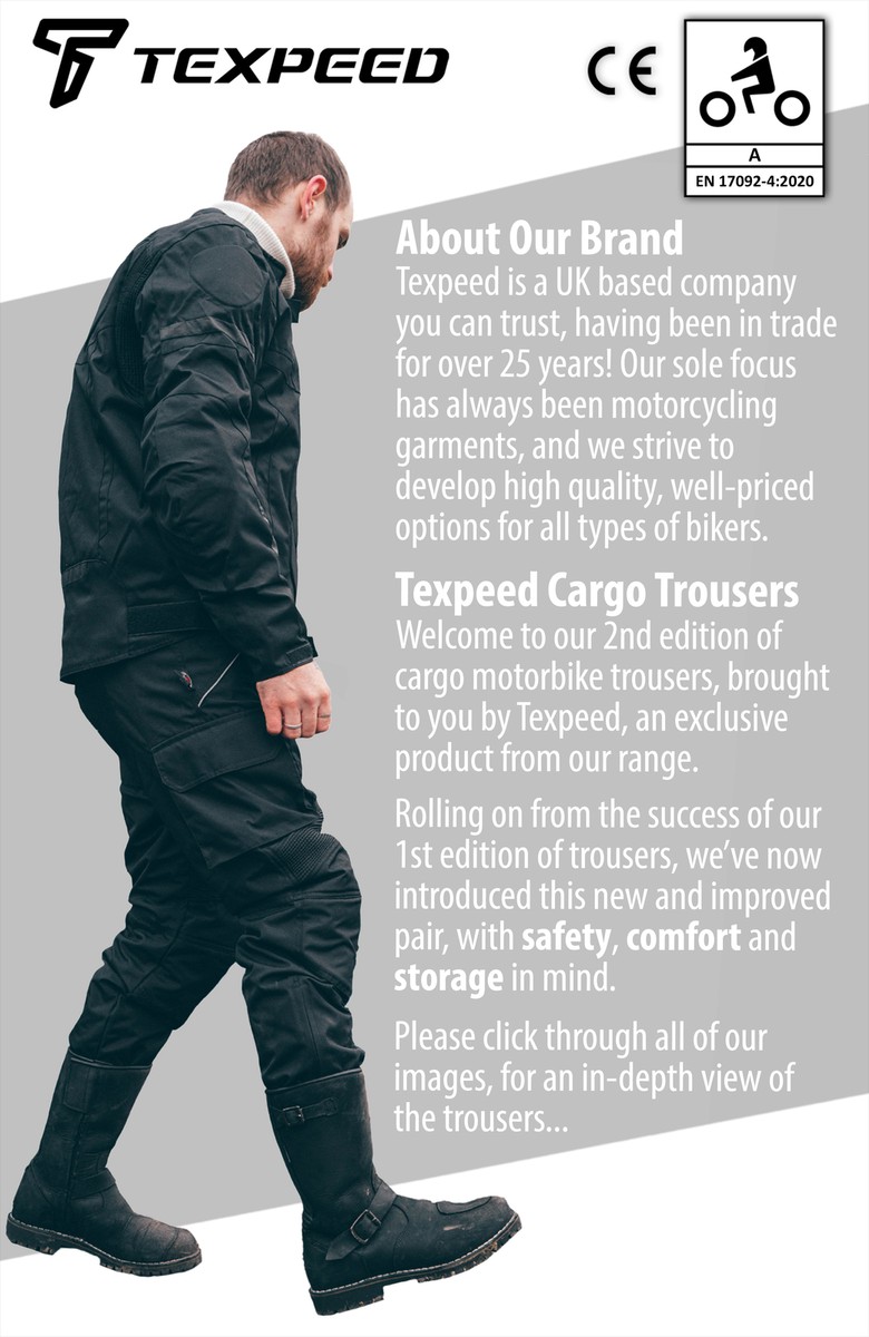 Texpeed negro impermeable ProtecciÃ³n CE Moto/motocicleta