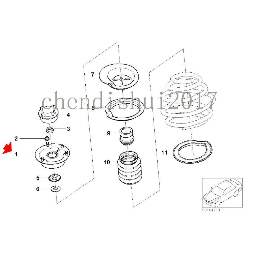 2 Front Support Strut Mount Set LH RH 31336779613 for BMW Z3