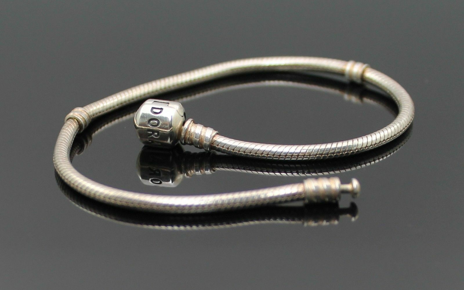 AUTHENTIC PANDORA ALE SIGNATURE CLASP STERLING SILVER BRACELET 9"