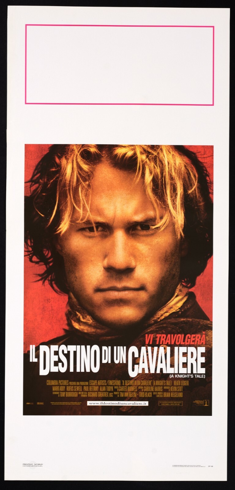 Locandina originale film Il destino di un cavaliere (2001) - Regia di Brian Helgeland