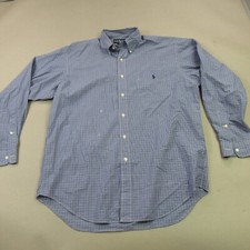 Polo Ralph Lauren Shirt Mens Medium Long Sleeve Cotton Pony Plaid Black