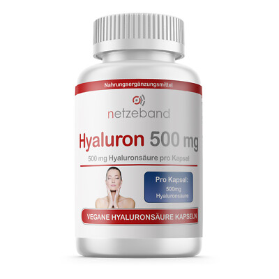 Hyaluronsäure Kapseln 180 Kapseln a 500mg Hyaluron - Gelenke Haut - Anti Aging