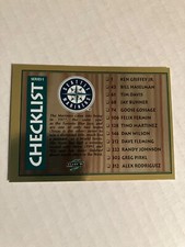 Seattle mariners San Diego padre 1994 gold unmarked checklist basebal card cscan