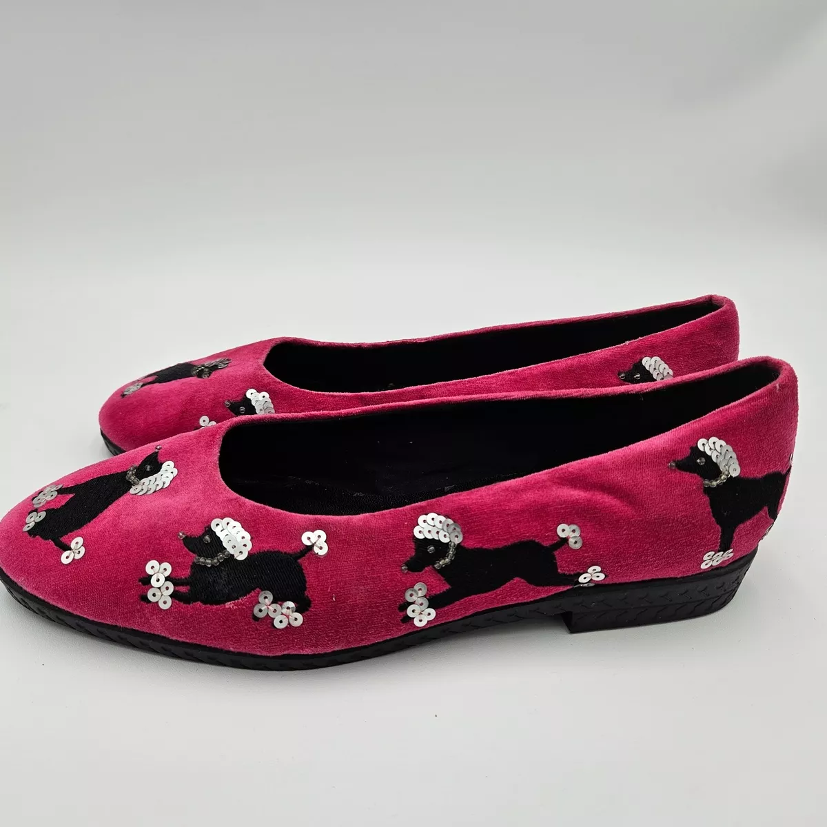 Beverly Feldman poodle dog print flats Woman 8M
