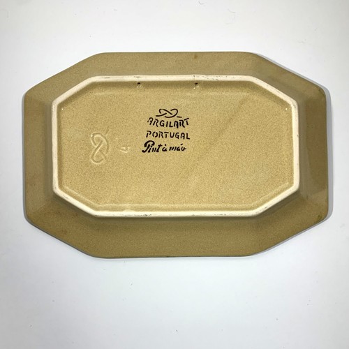 Par de bandejas de cerámica Argilart Portugal platos de pared pintados a mano 7x10,5" - Imagen 5 de 5