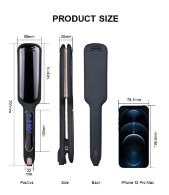 Professional Hair Straightener 2-Inch Ceramic Tourmaline Ionic Pro Flat Iron USA