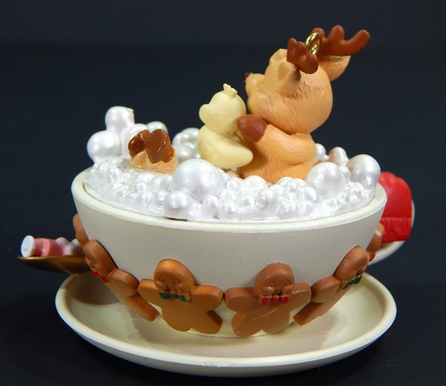 VTG 1997 WESTMAR CHRISTMAS ORNAMENT REINDEER & DUCK TEA CUP BUBBLE BATH HOLIDAY - Picture 4 of 10