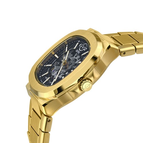 GV2 by Gevril Men's 18115 Potente Skeletal Swiss Automatic Gold Bracelet Watch - 第 3/4 張圖片